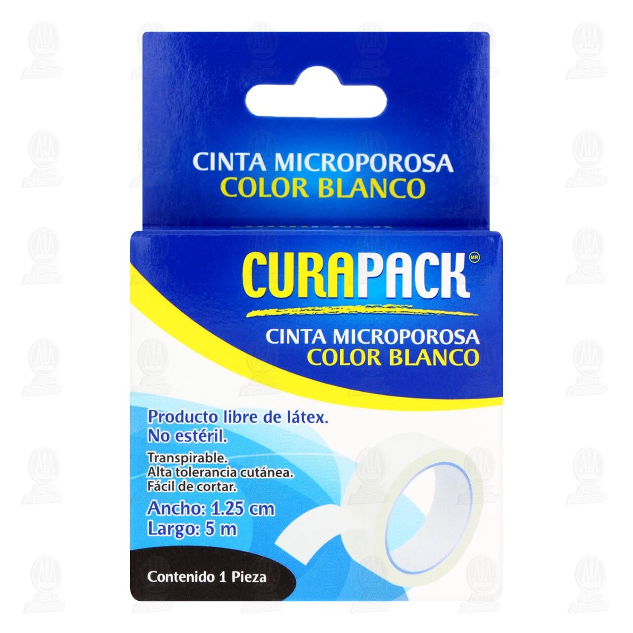 Cinta Microporosa Curapack Color Blanco 1.25cm x 5m, 1 pz. image number 1