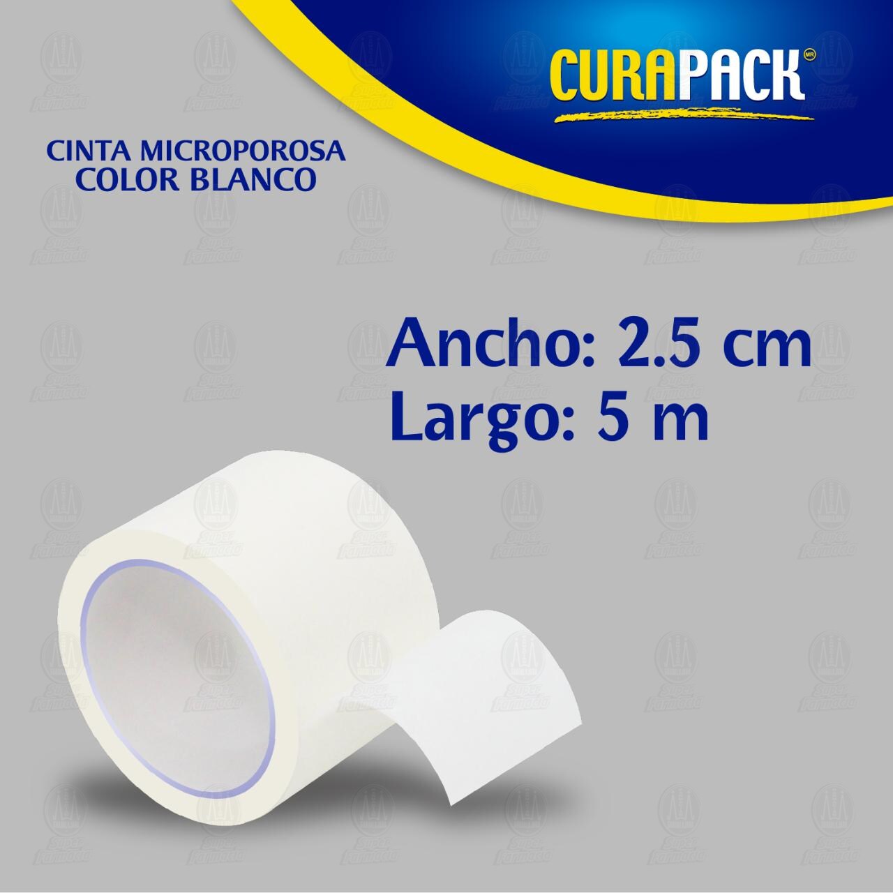 Cinta Microporosa Curapack Color Blanco 2.5cm x 5m, 1 pz. image number 2