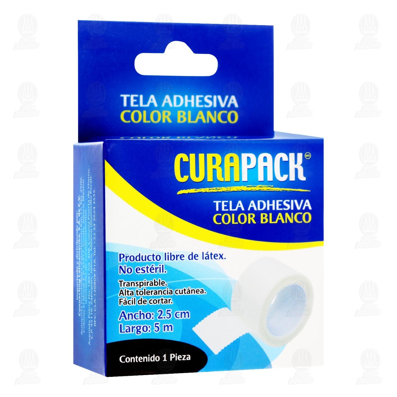 Tela Adhesiva Curapack Color Blanco 2.5cm x 5m, 1 pz. image number 0