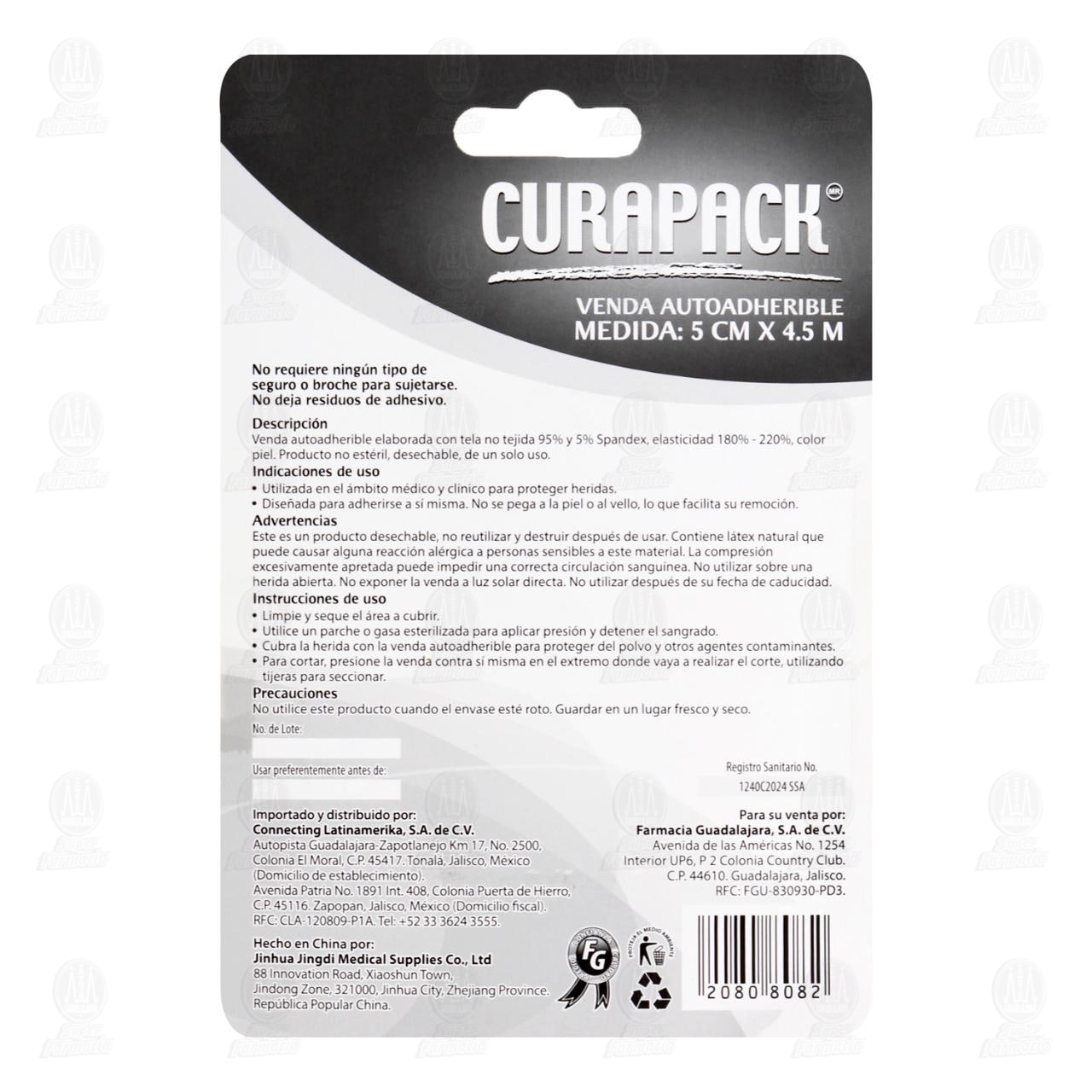 Venda Autoadherible Curapack Piel 5 cm x 4.5 m, 1 pz. image number 1