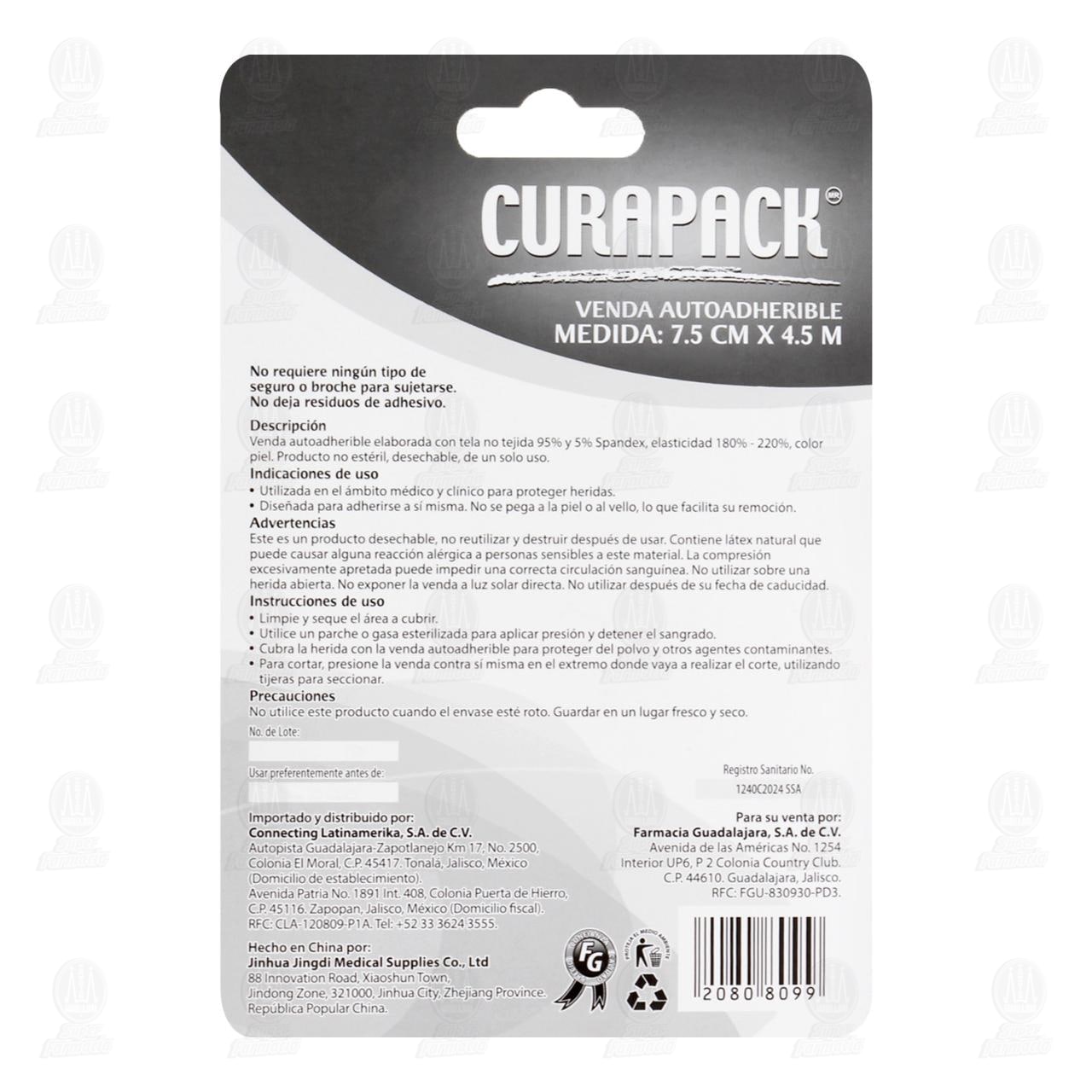 Venda Autoadherible Curapack Piel 7.5 cm x 4.5 m, 1 pz. image number 1