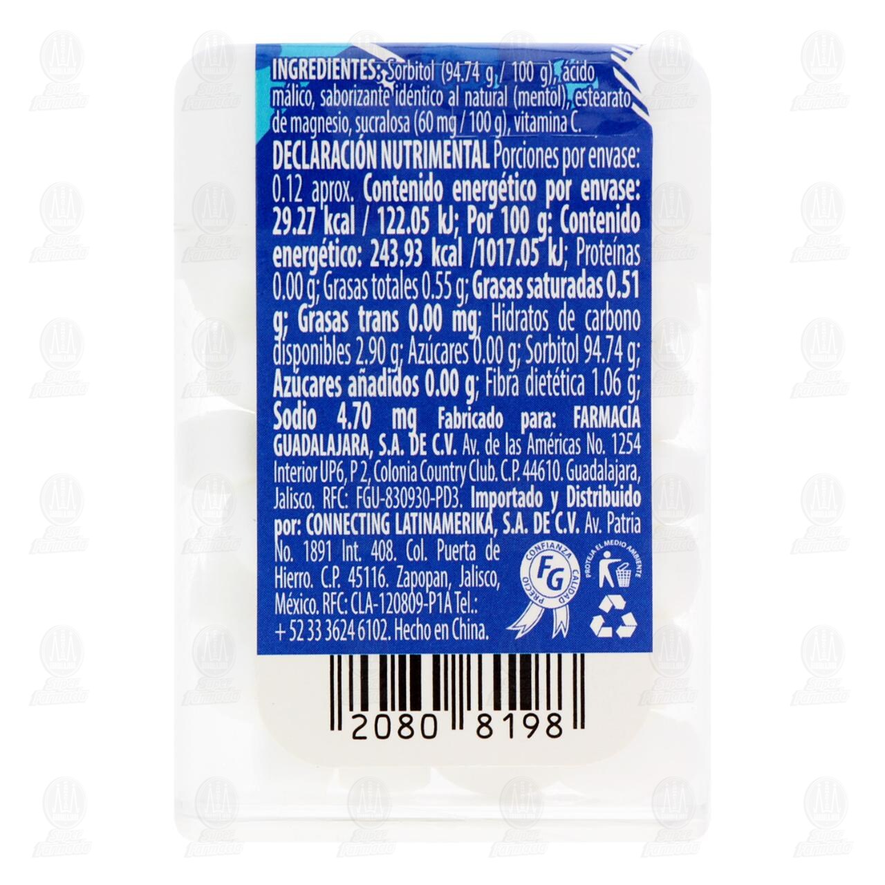 Pastillas Candy Mandy Dots Sabor Menta sin Az&uacute;car, 12 gr. image number 2