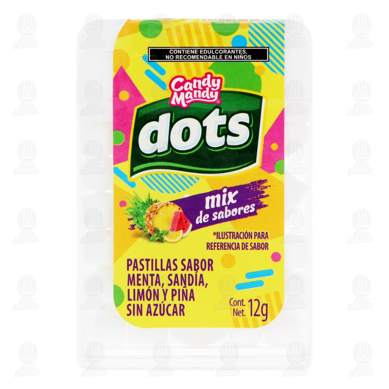 Pastillas Candy Mandy Dots Mix de Sabores sin Az&uacute;car, 12 gr. image number 1