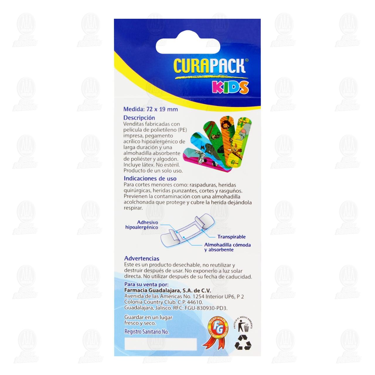 Venditas Adhesivas Curapack Kids 72mm x 19mm, 30 pzas. image number 2