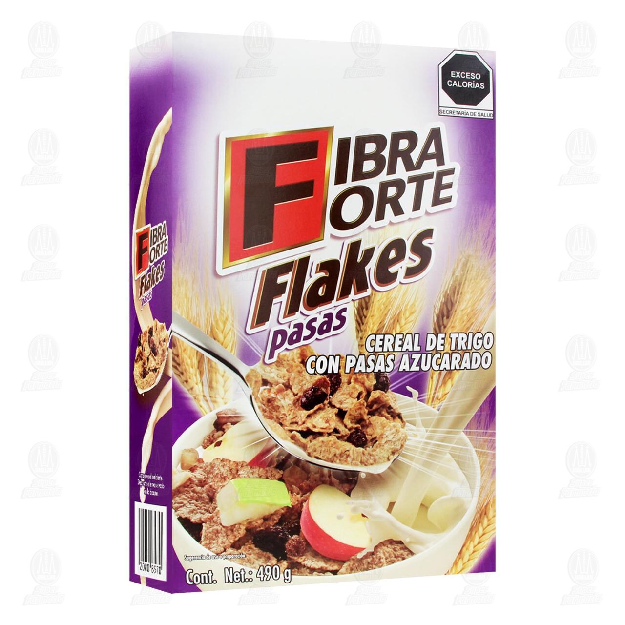 Cereal Fibra Forte Flakes Pasas, 490 gr.