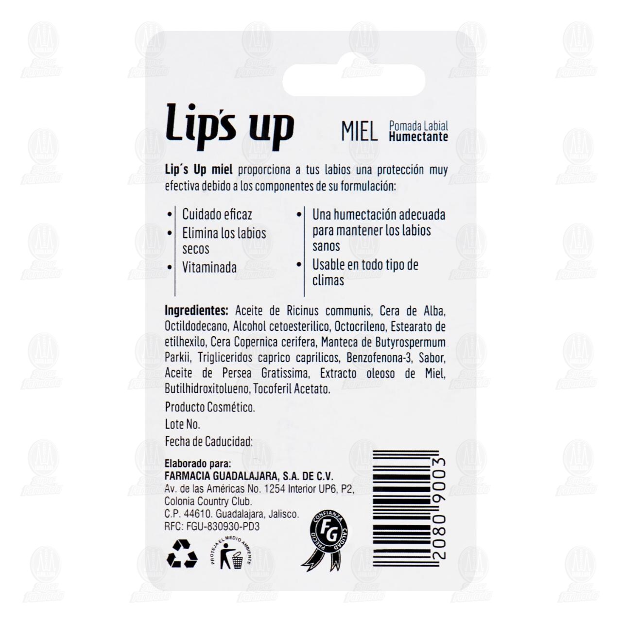 Protector Labial Lip's Up Miel FPS 15, 4.8 gr. image number 1