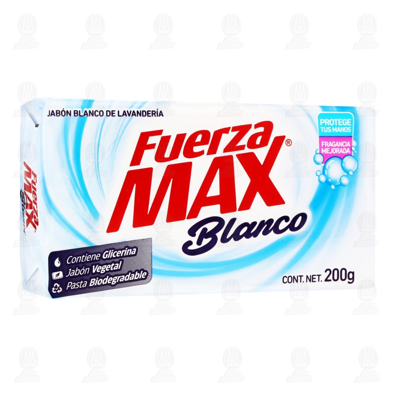 Jabón de Lavanderia Fuerza Max Blanco con Fragancia Mejorada, 200 gr. image number 0