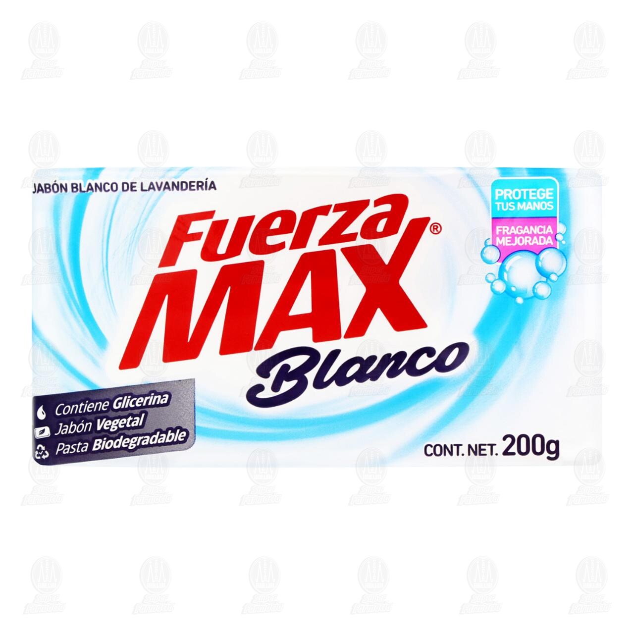 Jabón de Lavanderia Fuerza Max Blanco con Fragancia Mejorada, 200 gr. image number 1