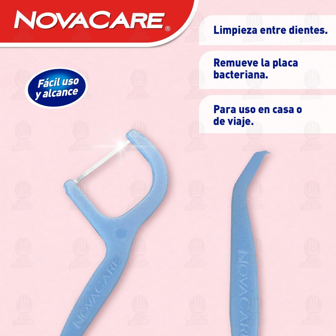 Hilo Dental Novacare Flossers con Mango, 75 pzas. image number 2