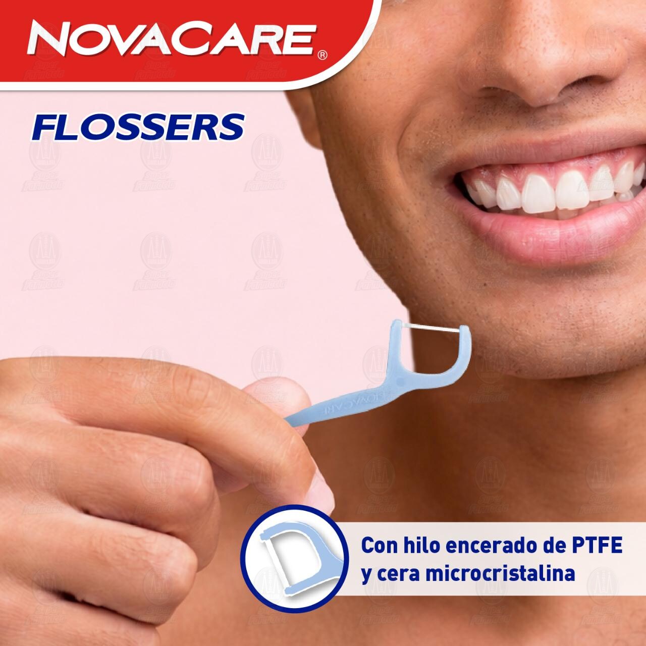 Hilo Dental Novacare Flossers con Mango, 75 pzas. image number 3