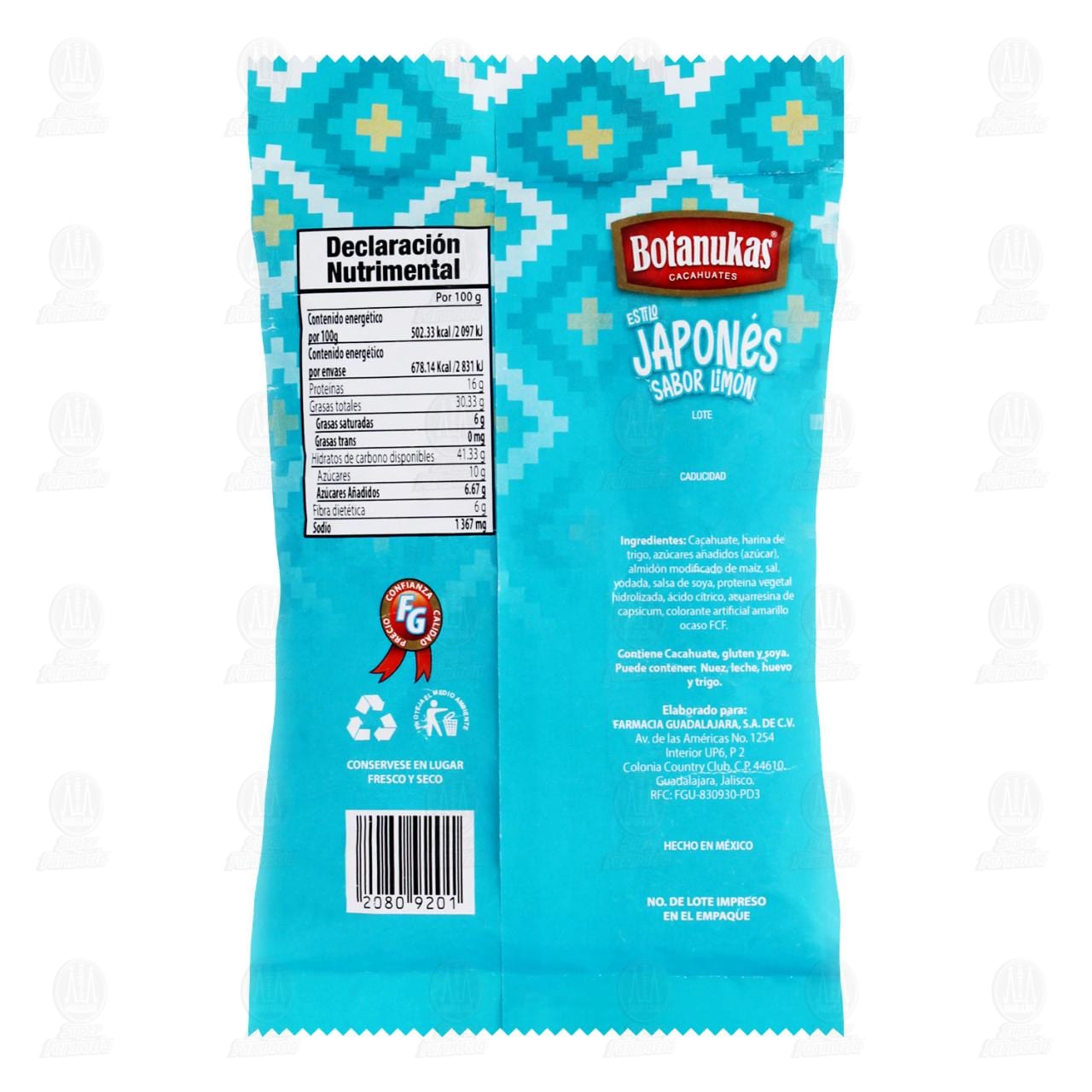 Cacahuates Botanukas Japonés Sabor Limón, 135 gr. image number 1