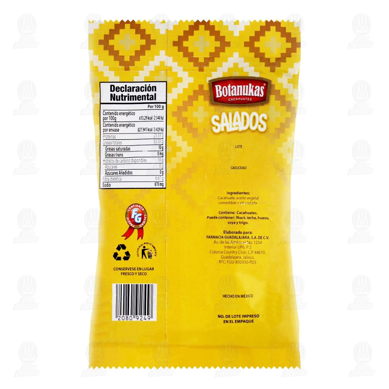 Cacahuates Botanukas Salados, 135 gr. image number 1