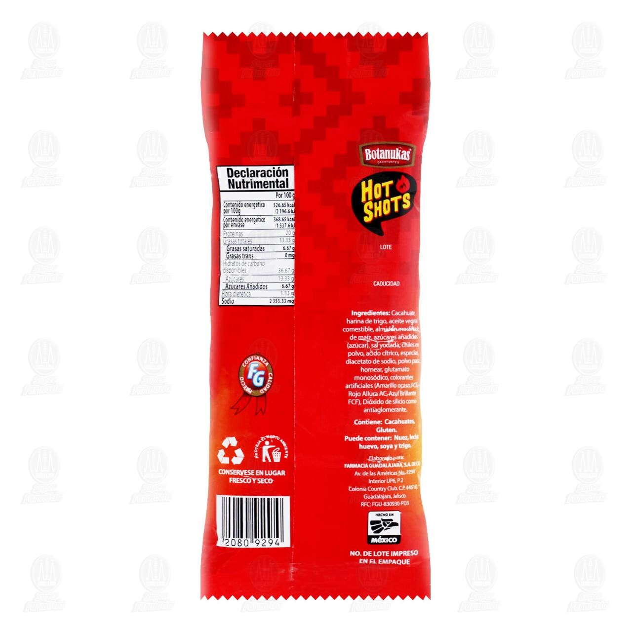 Cacahuates Botanukas Hot Shots, 70 gr. image number 1