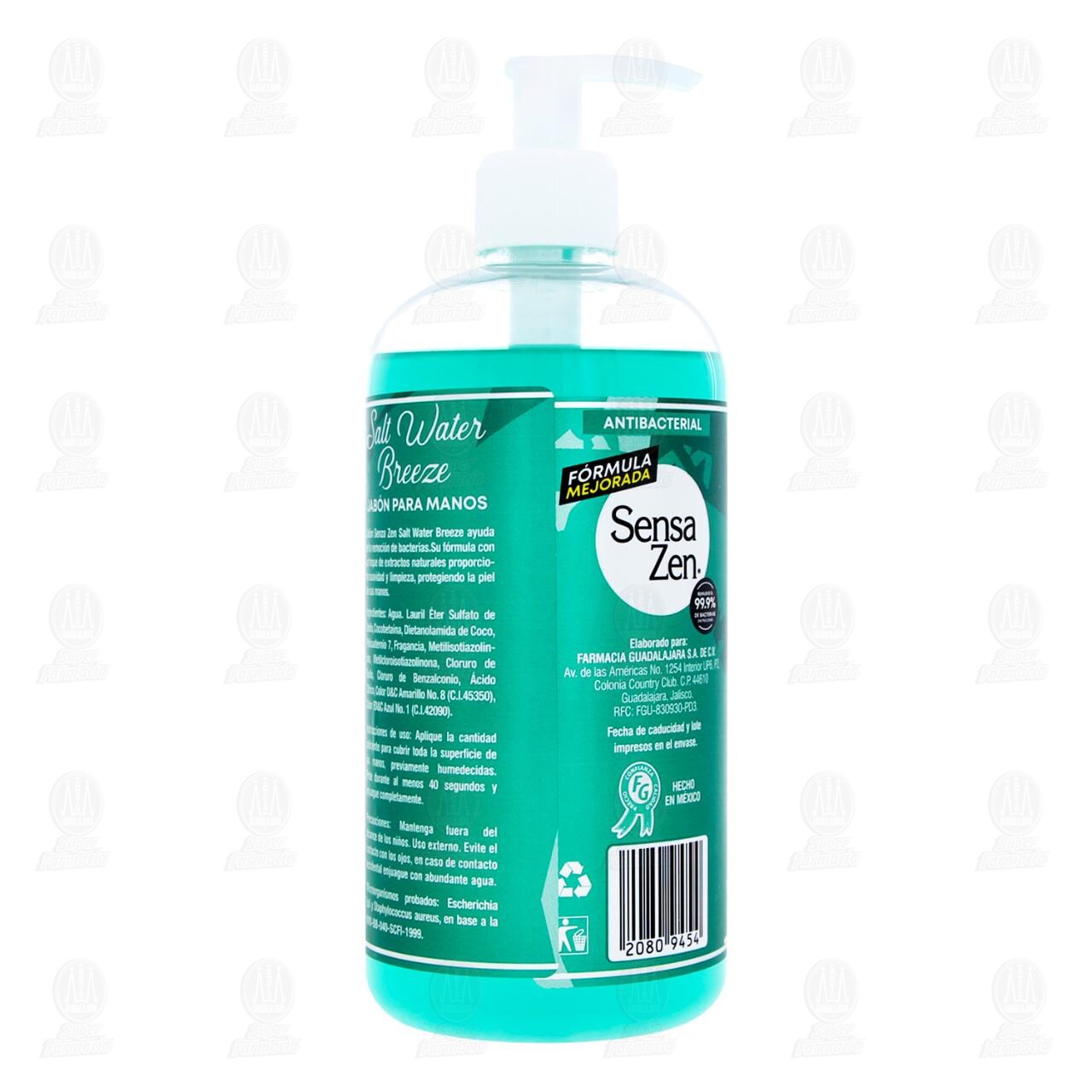 Jab&oacute;n L&iacute;quido para Manos Sensa Zen Antibacterial Salt Water Breeze, 600 ml. image number 2