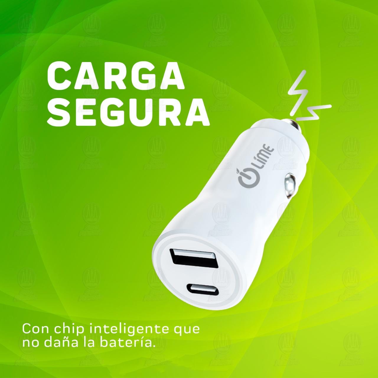 Cargador Lime USB para Autom&oacute;vil tipo A y C, 1 pz. image number 3
