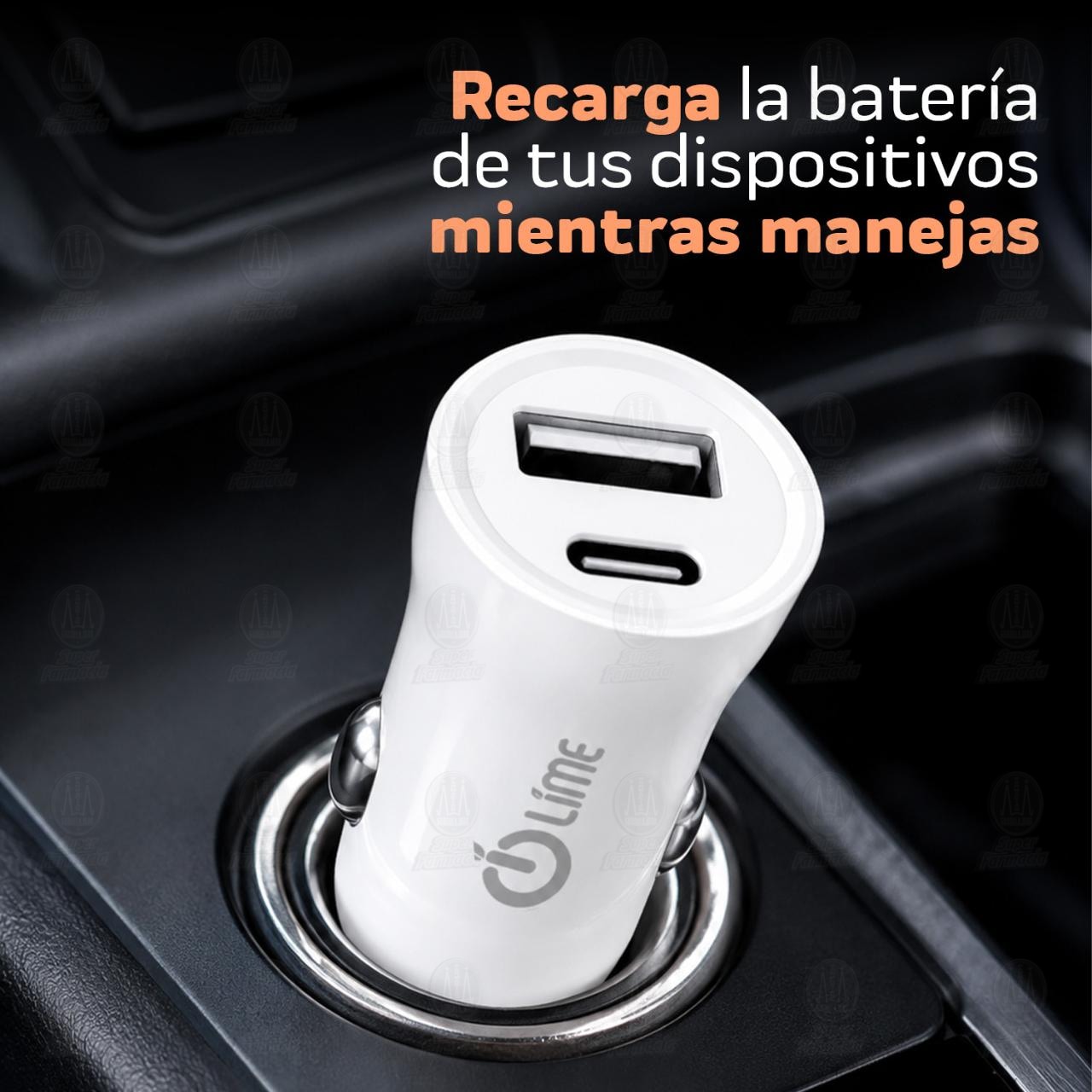Cargador Lime USB para Autom&oacute;vil tipo A y C, 1 pz. image number 4