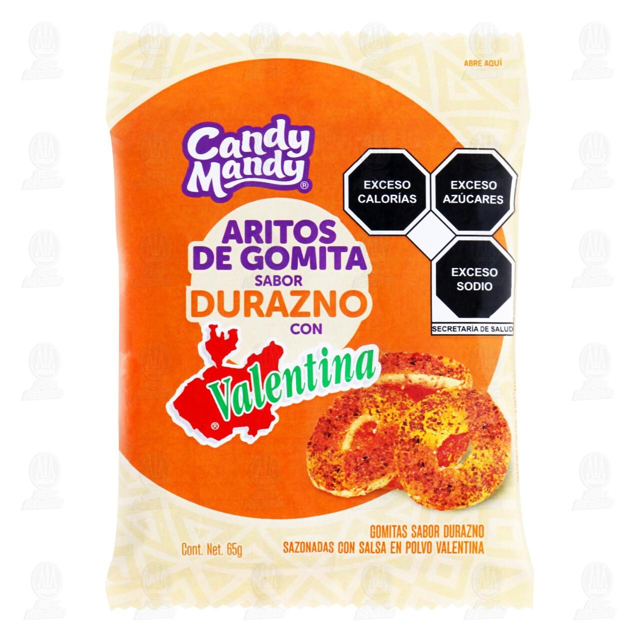Gomitas Candy Mandy Sabor Durazno con Valentina, 65 gr. image number 0