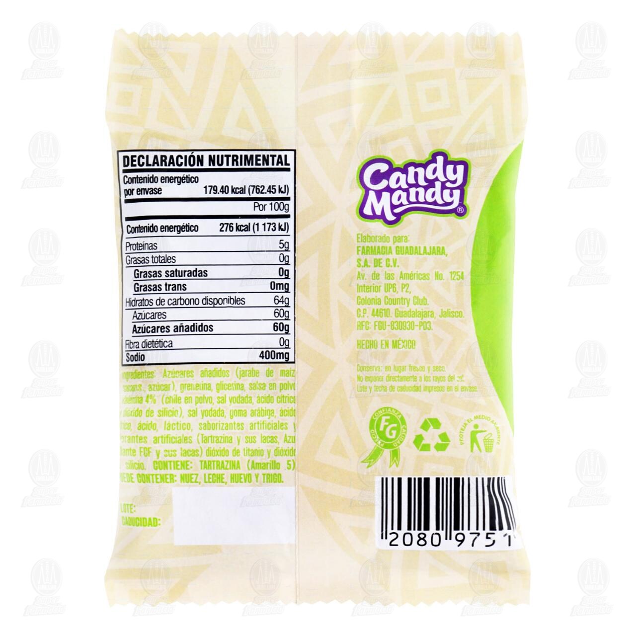 Gomitas Candy Mandy Sabor Manzana con Valentina, 65 gr. image number 1