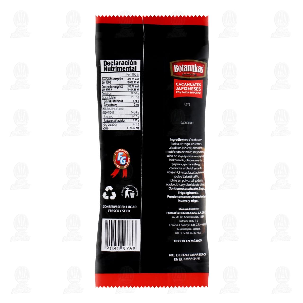 Cacahuates Botanukas Premium Japoneses con Salsa en Polvo Valentina, 70 gr. image number 1