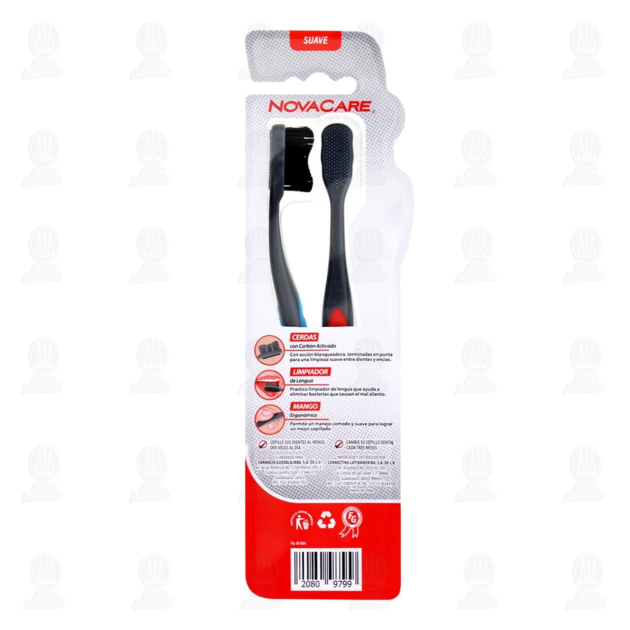 Pack Cepillo Dental NovaCare Men Performance Suave, 2 pzas. image number 1