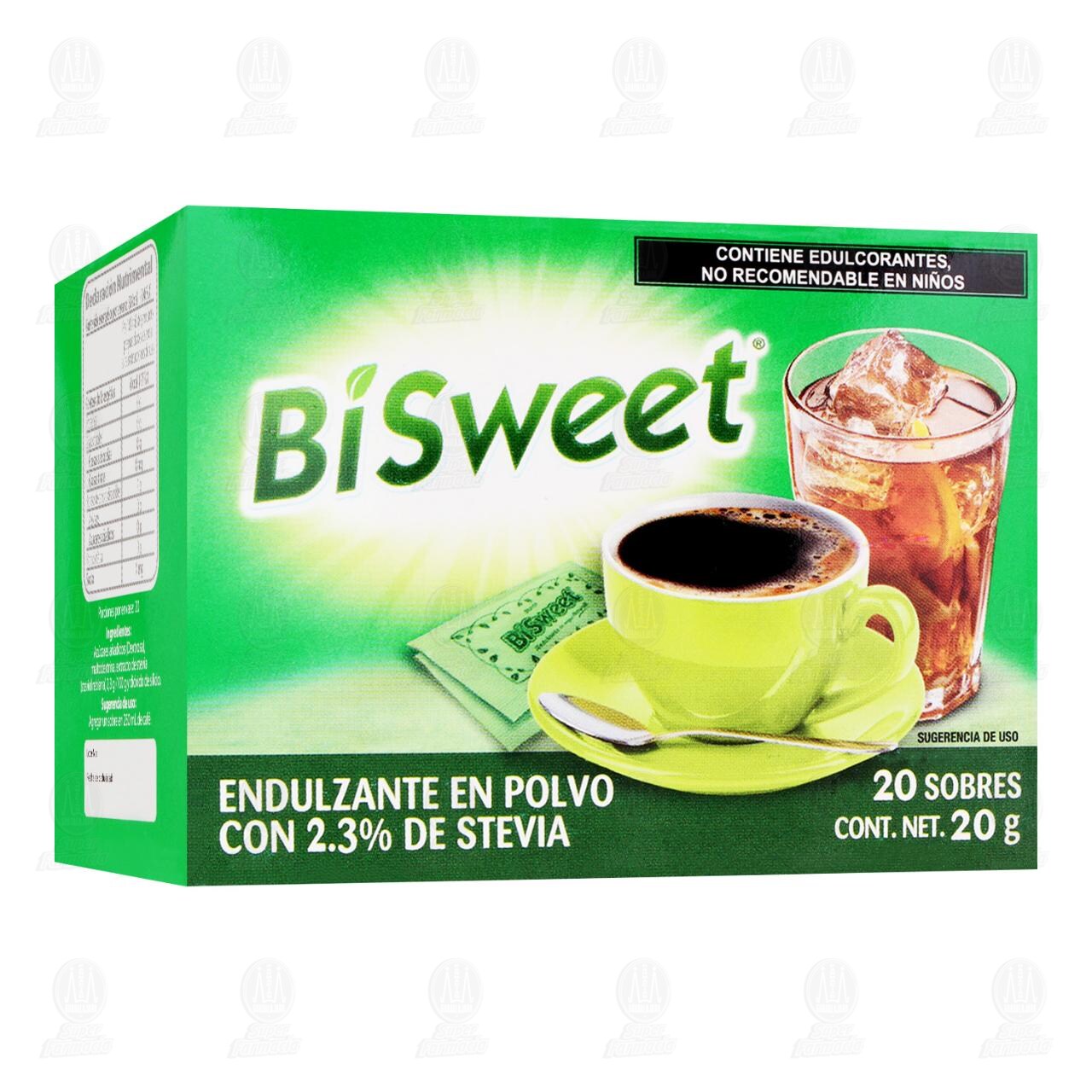 Endulzante BiSweet en Polvo con Stevia, 20 gr. image number 0