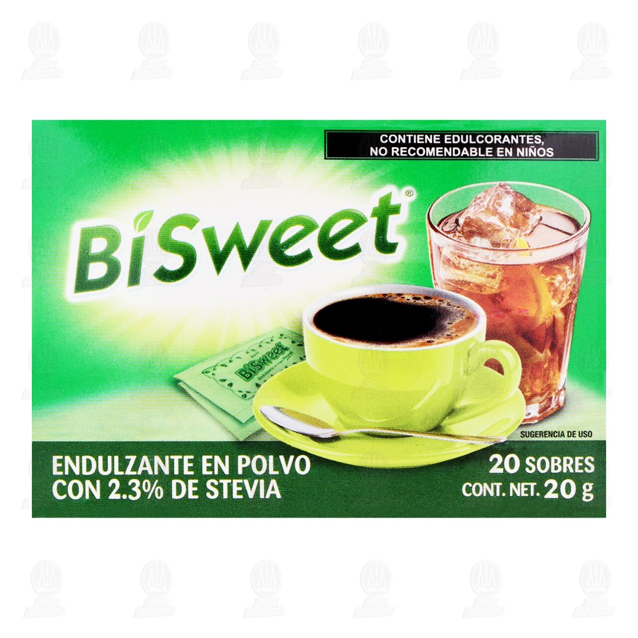 Endulzante BiSweet en Polvo con Stevia, 20 gr. image number 1