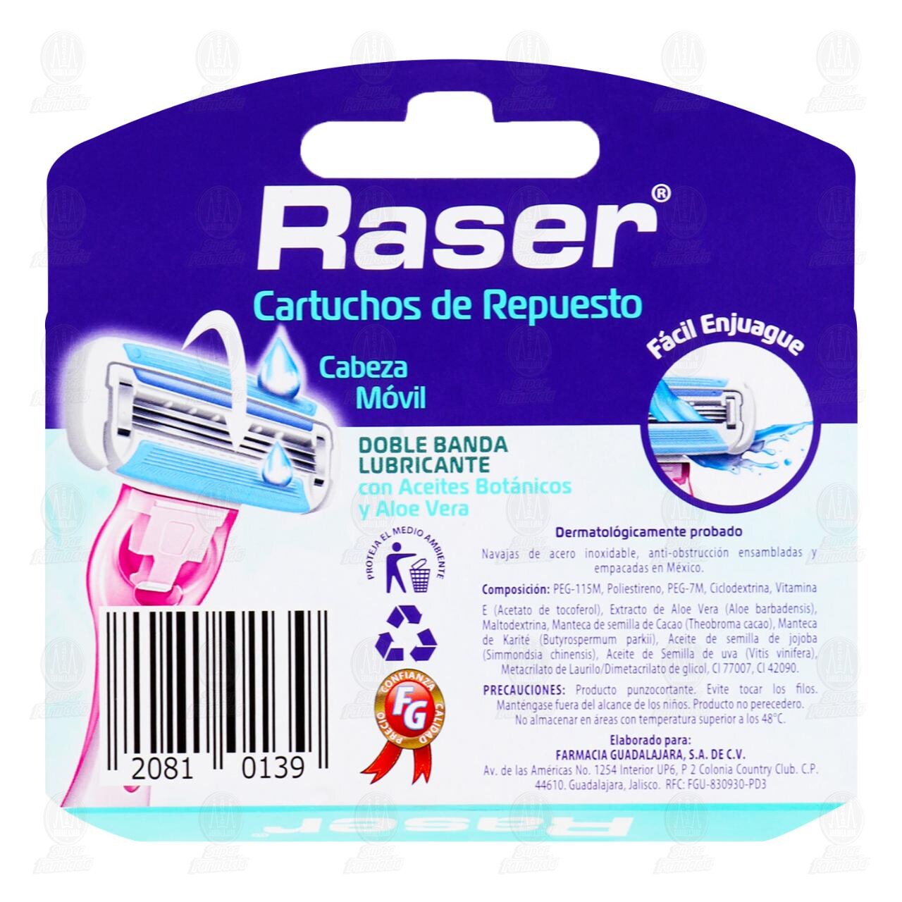 Cartuchos de Repuesto Raser para Piel Sensible, 2 pzas. image number 1