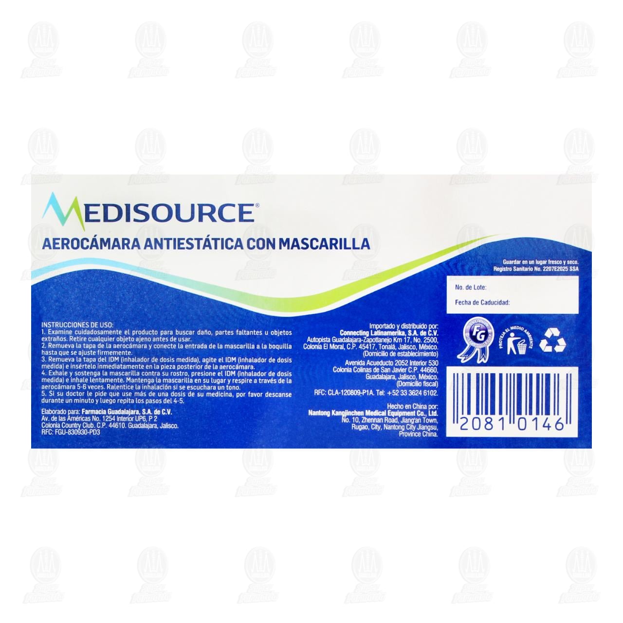 Aeroc&aacute;mara Antiest&aacute;tica Medisource con Mascarilla Talla Chica, 1 pz. image number 2
