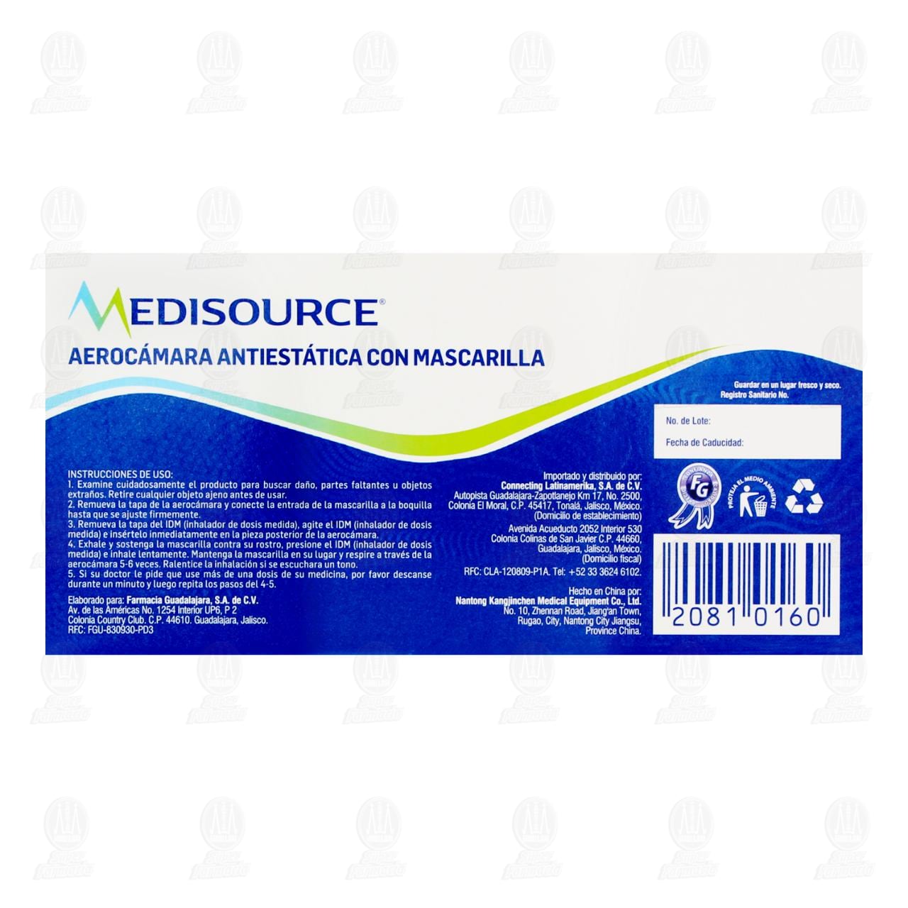 Aeroc&aacute;mara Antiest&aacute;tica Medisource con Mascarilla Talla Mediana, 1 pz. image number 2