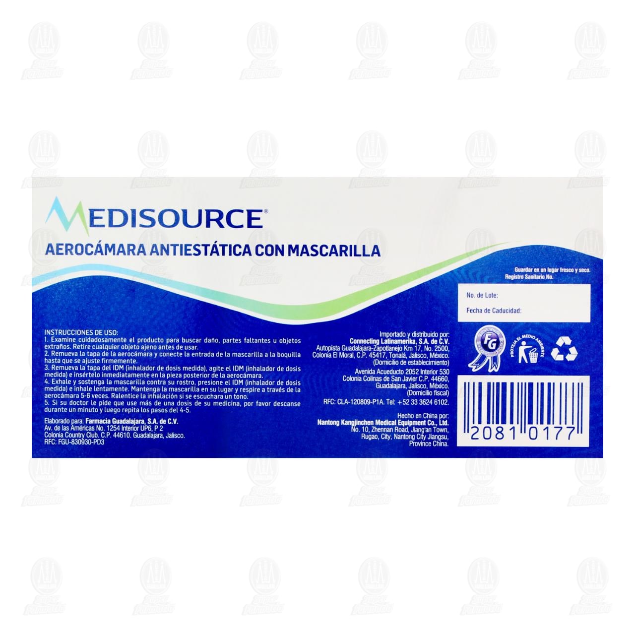 Aeroc&aacute;mara Antiest&aacute;tica Medisource con Mascarilla Talla Grande, 1 pz. image number 2