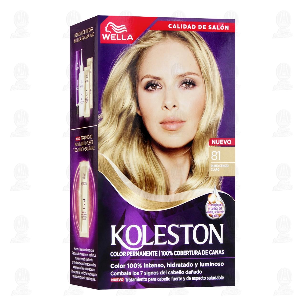 Imagen para Tinte Koleston en Crema Color Rubio Cenizo Claro (81), 8 pzas.