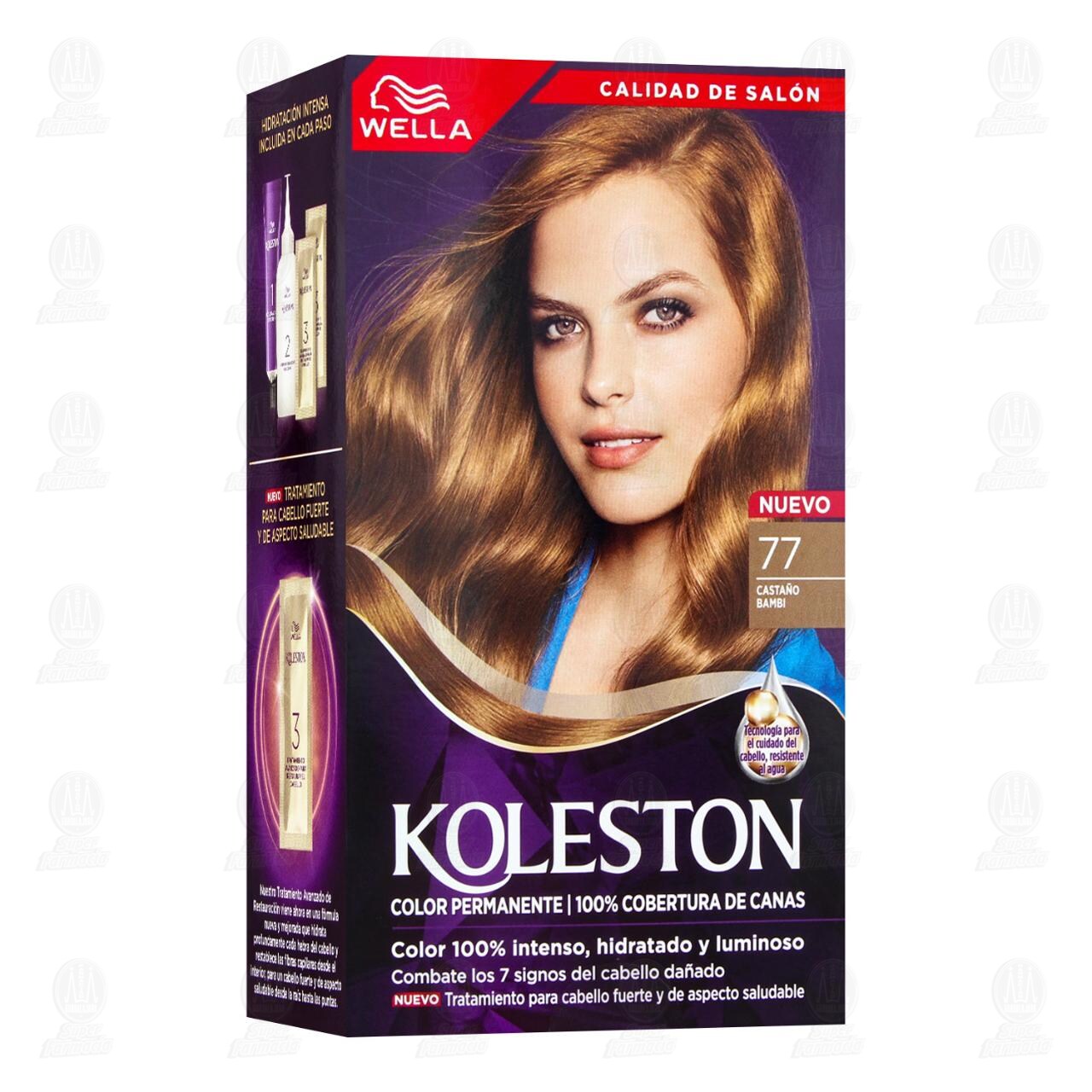 Imagen para Tinte Koleston Color Permanente Castaño Bambi (77), 6 pzas.