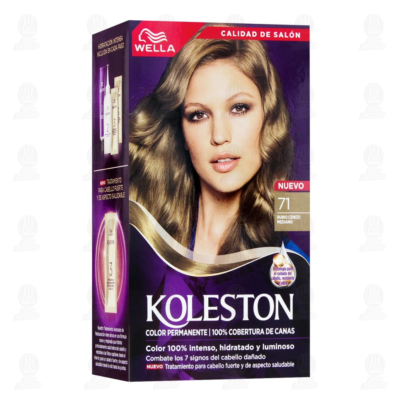 Imagen para Tinte Koleston en Crema Color Rubio Cenizo Mediano (71), 8 pzas.