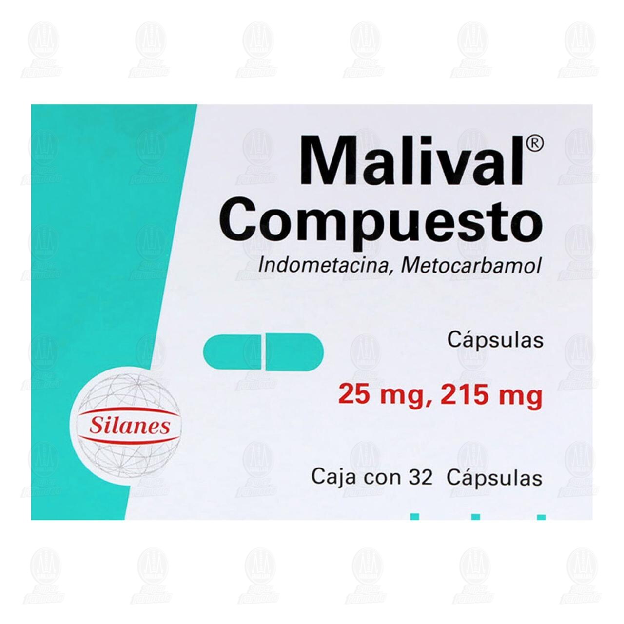 Malival Compuesto 25mg/215mg, 32 C&aacute;psulas. image number 1
