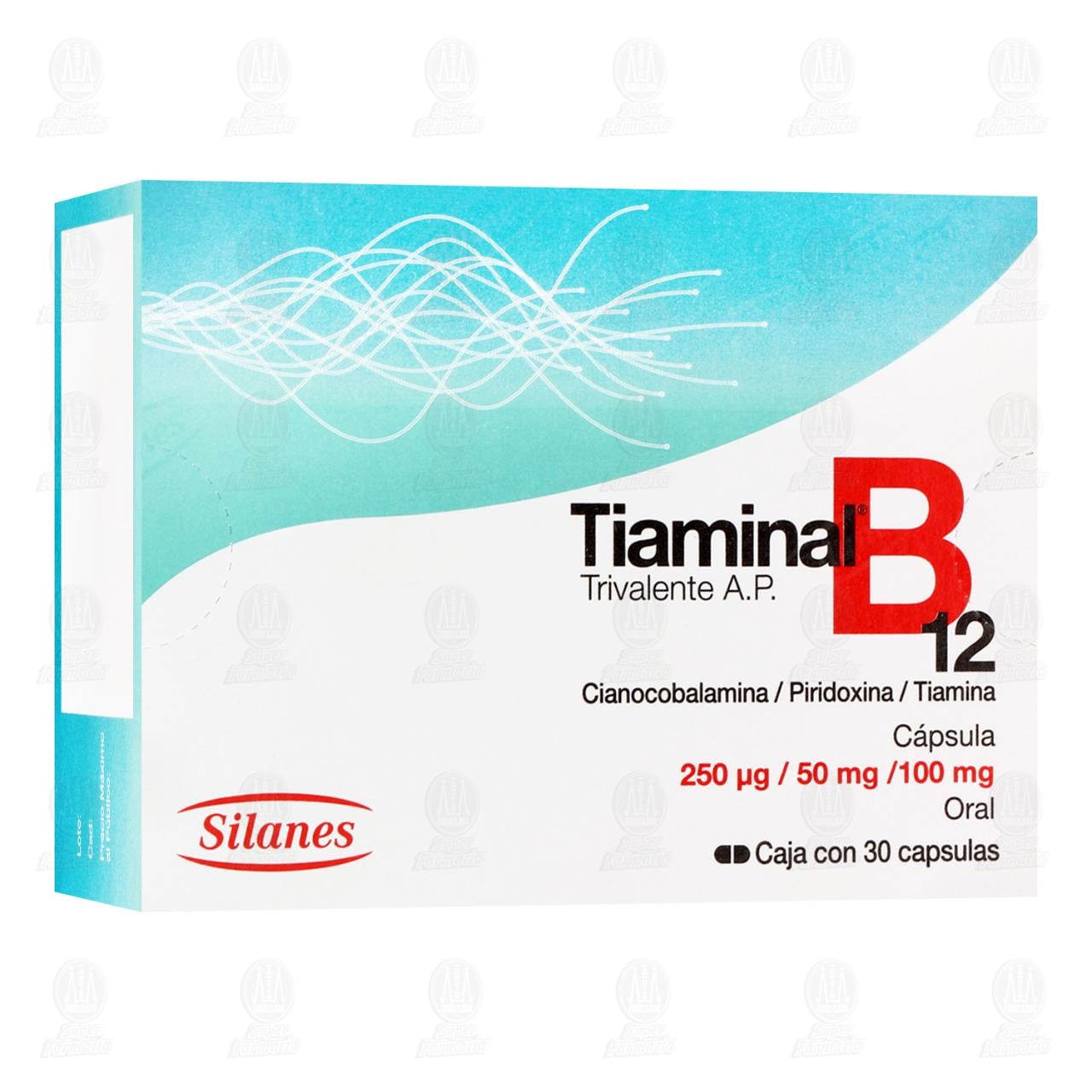 Tiaminal B12 Trivalente AP 250mcg/50mg/100mg, 30 C&aacute;psulas.