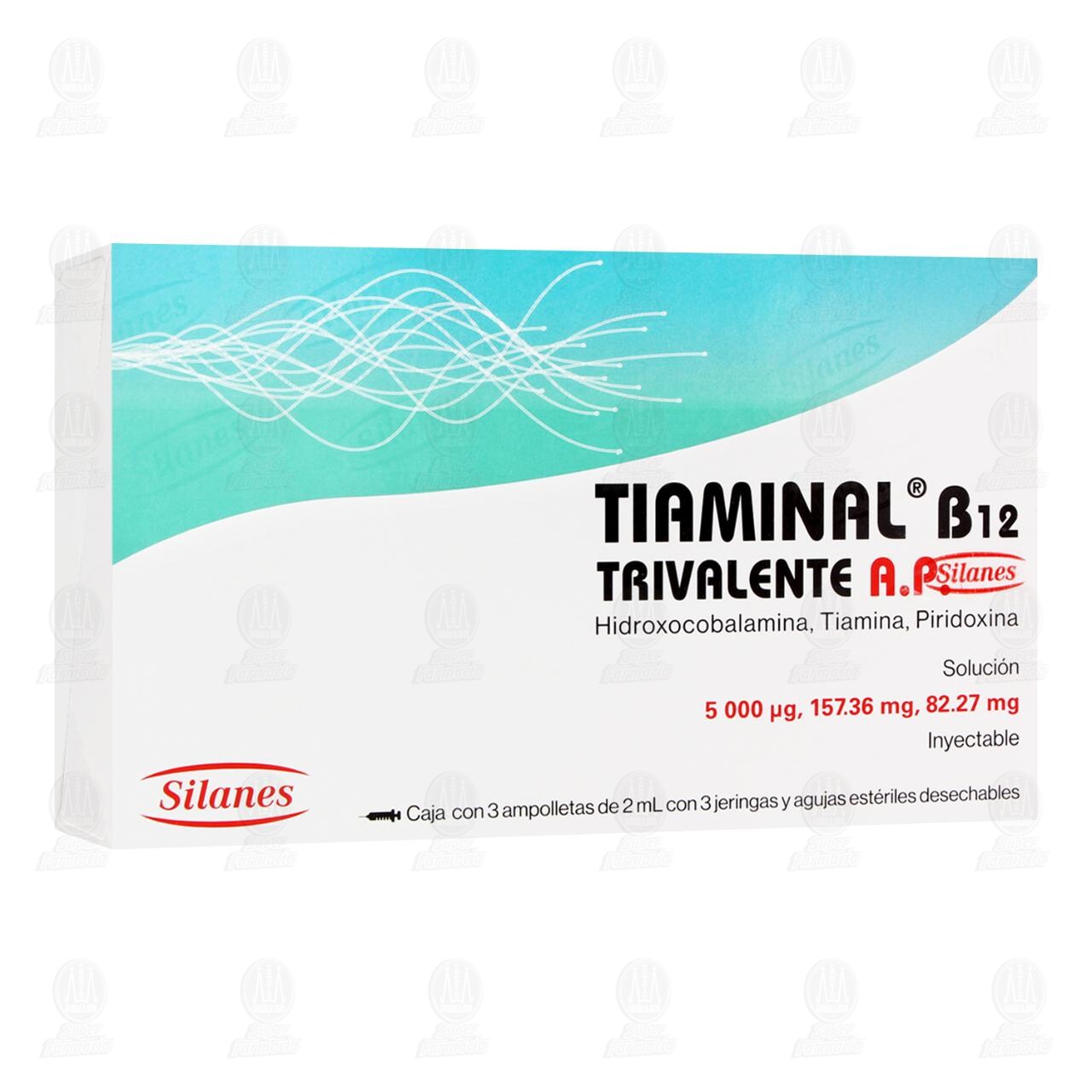 Tiaminal B12 Trivalente AP 5000mcg/157.36mg/82.27mg Solución Inyectable, 3 Ampolletas. image number 0