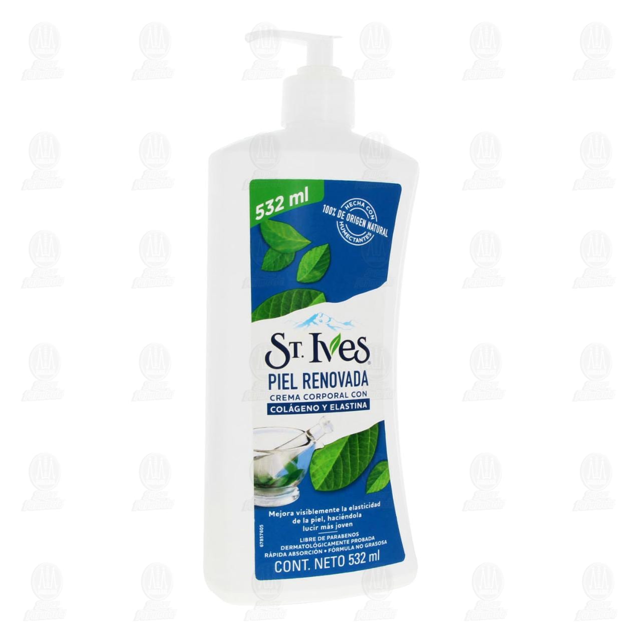 Imagen para Crema corporal St. Ives Piel Renovada con colágeno y elastina hecha con humectantes 100% de origen natural, que mejora visiblemente la elasticidad de la piel, haciéndola lucir más joven. Envase con 53