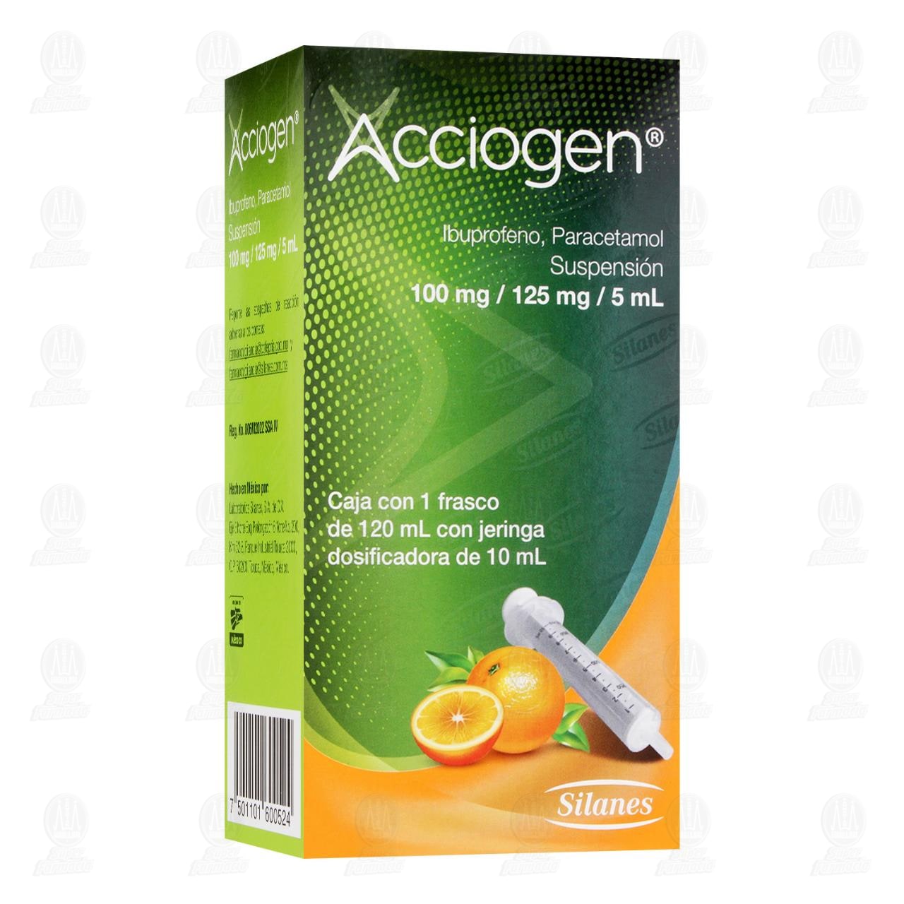Imagen para Acciogen Suspensión 100 mg / 125 mg / 5ml, 120 ml.