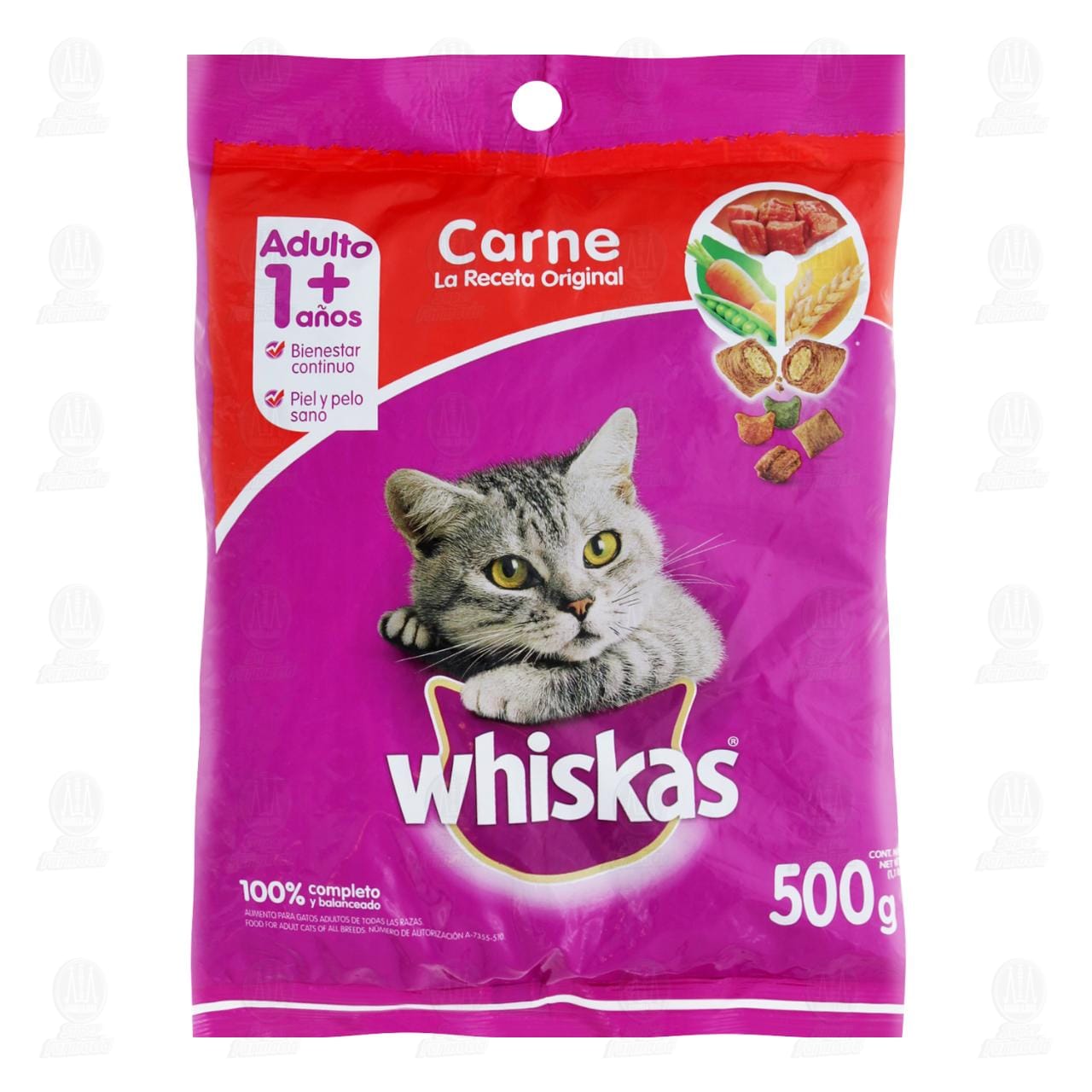 Imagen para Croquetas Whiskas Carne La Receta Original para Gatos Adultos, 500 gr.