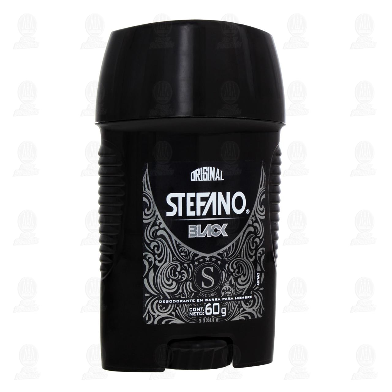Imagen para Desodorante Stefano Black en Barra, 60 gr.