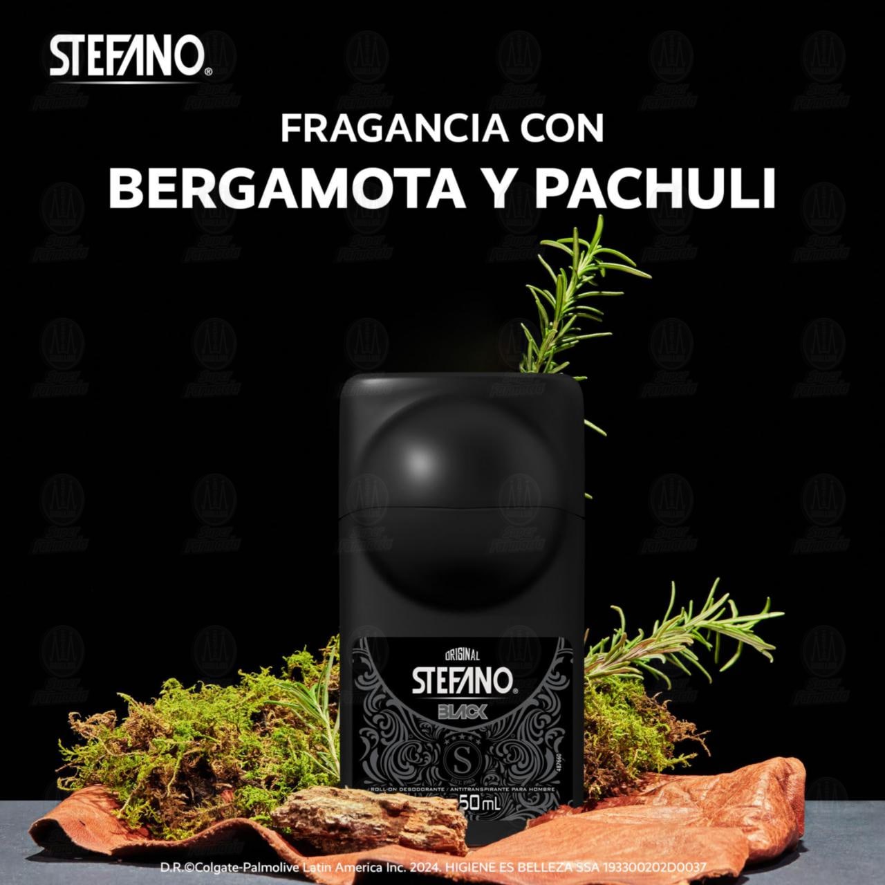 Antitranspirante Stefano Black en Roll On, 50 ml. image number 3