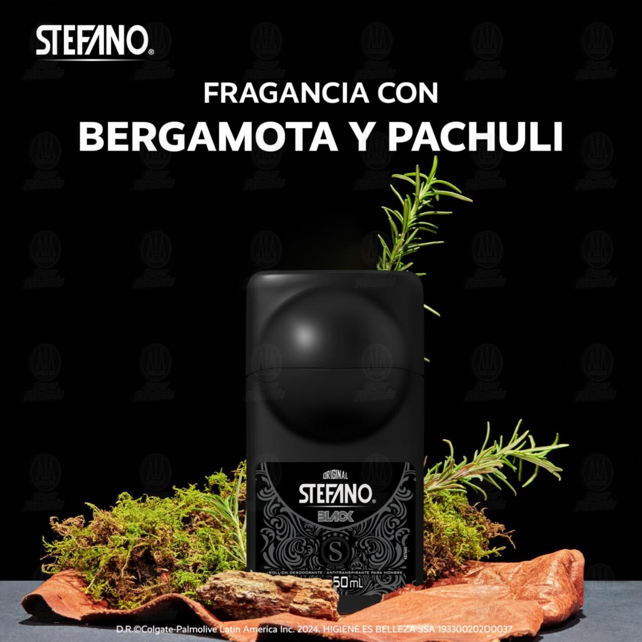 Antitranspirante Stefano Black en Roll On, 50 ml. image number 3