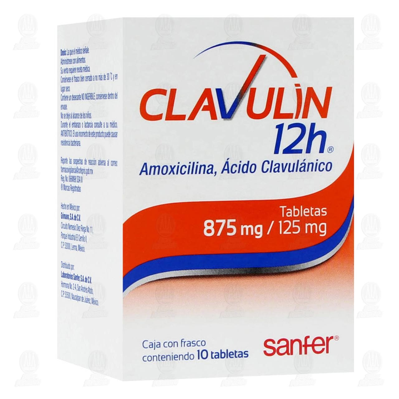 Clavulin 12h 875mg/125mg, 10 Tabletas.
