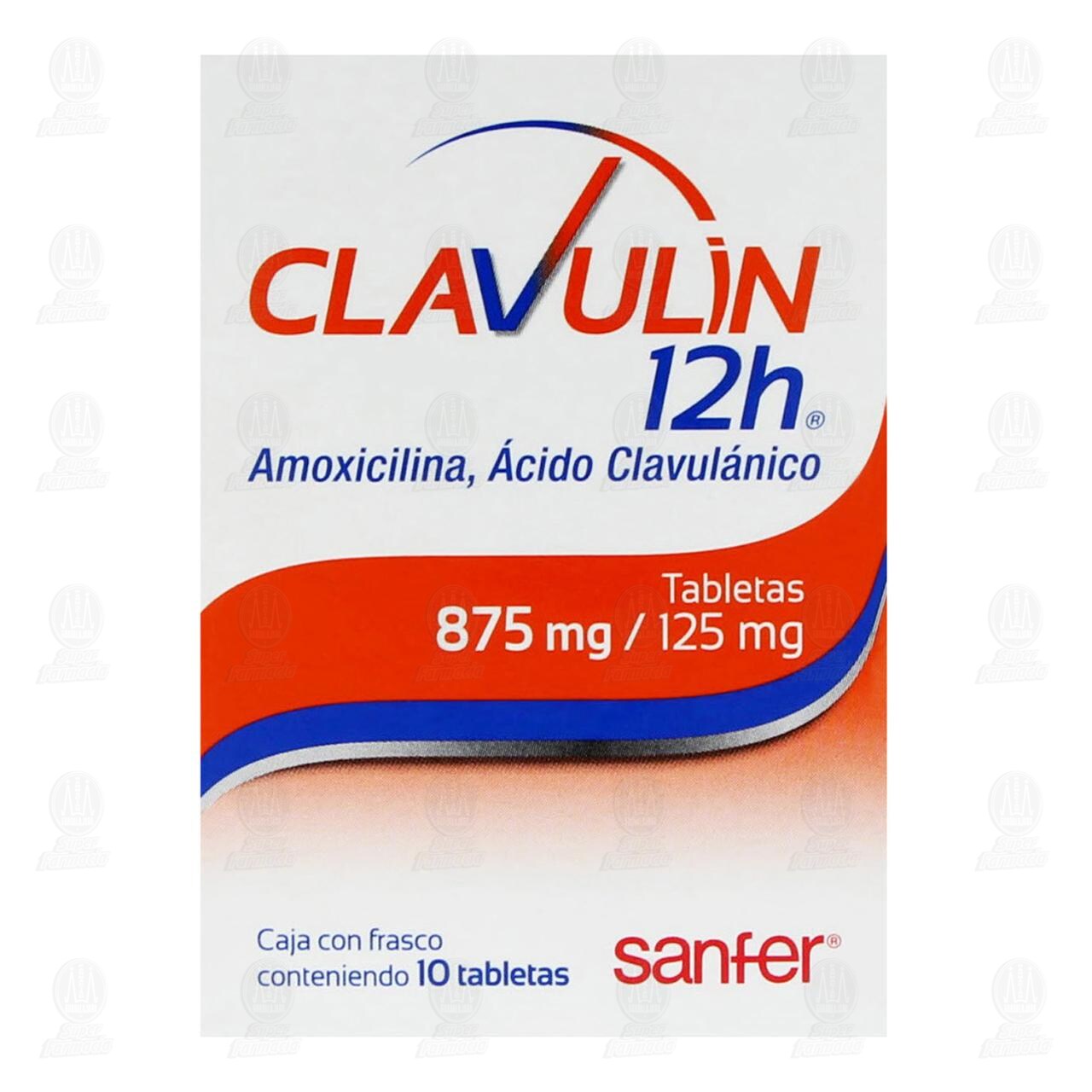 Clavulin 12h 875mg/125mg, 10 Tabletas. image number 1