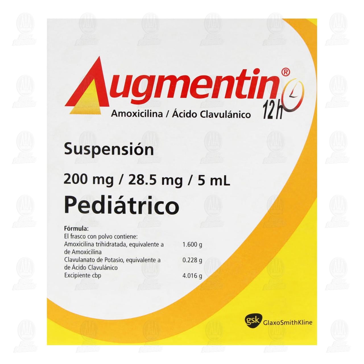 Augmentin 12h 200mg/28.5mg/5ml Suspensi&oacute;n Pedi&aacute;trica, 40 ml. image number 2