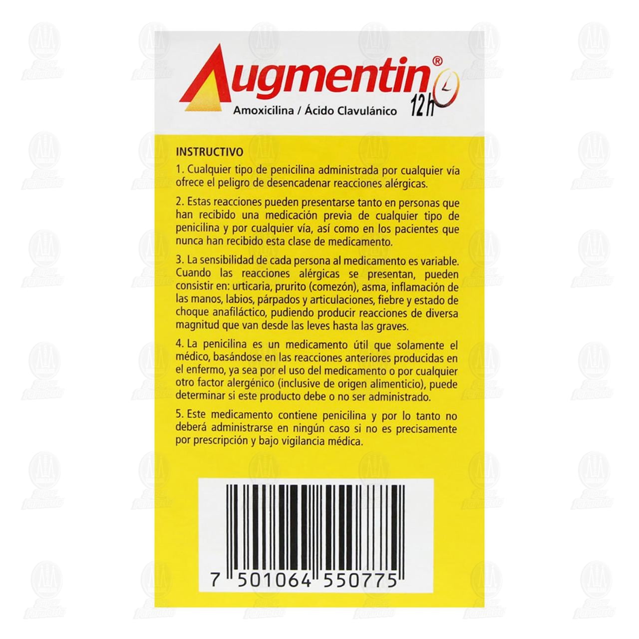 Augmentin 12h 200mg/28.5mg/5ml Suspensi&oacute;n Pedi&aacute;trica, 40 ml. image number 3