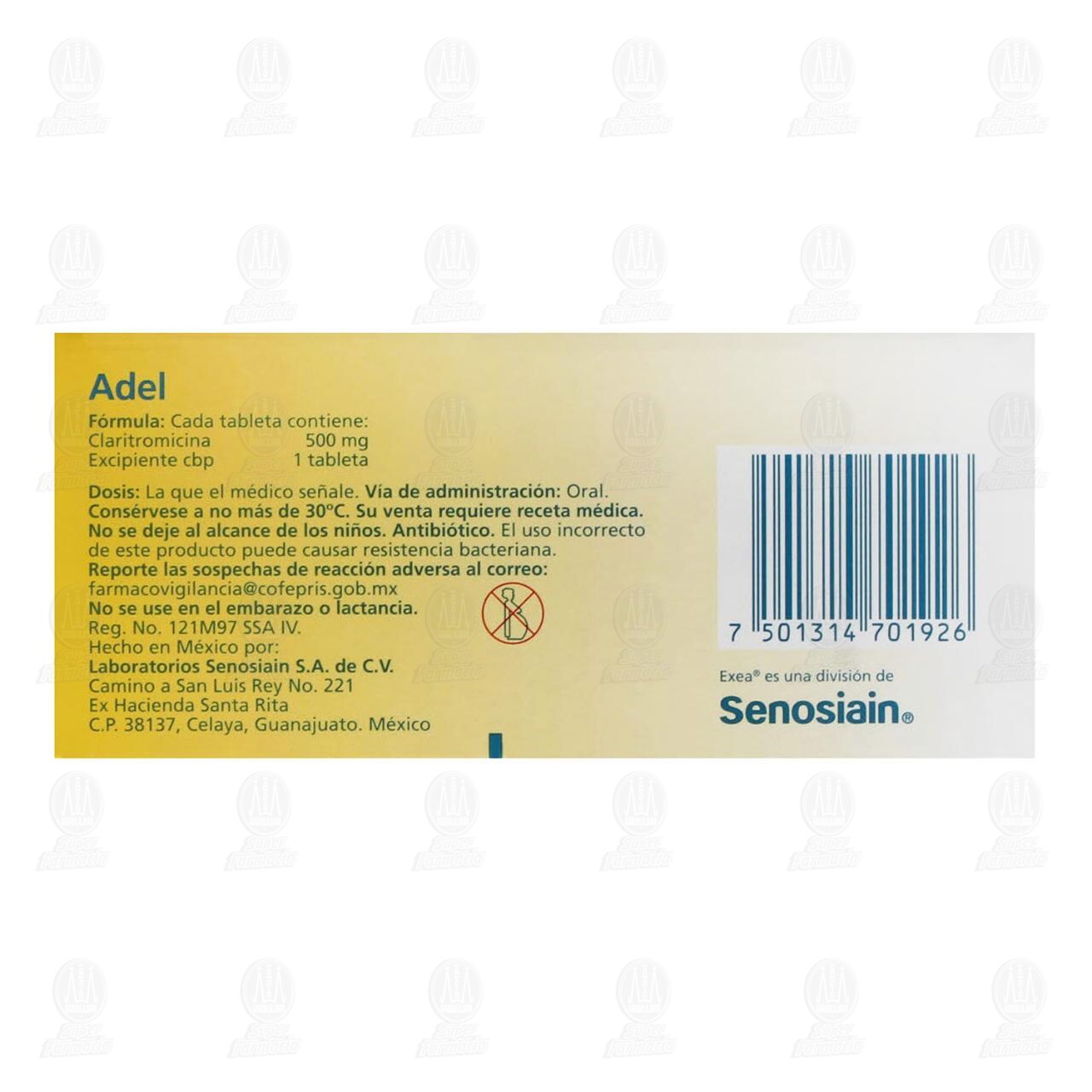 Adel 500 mg, 10 Tabletas. image number 2