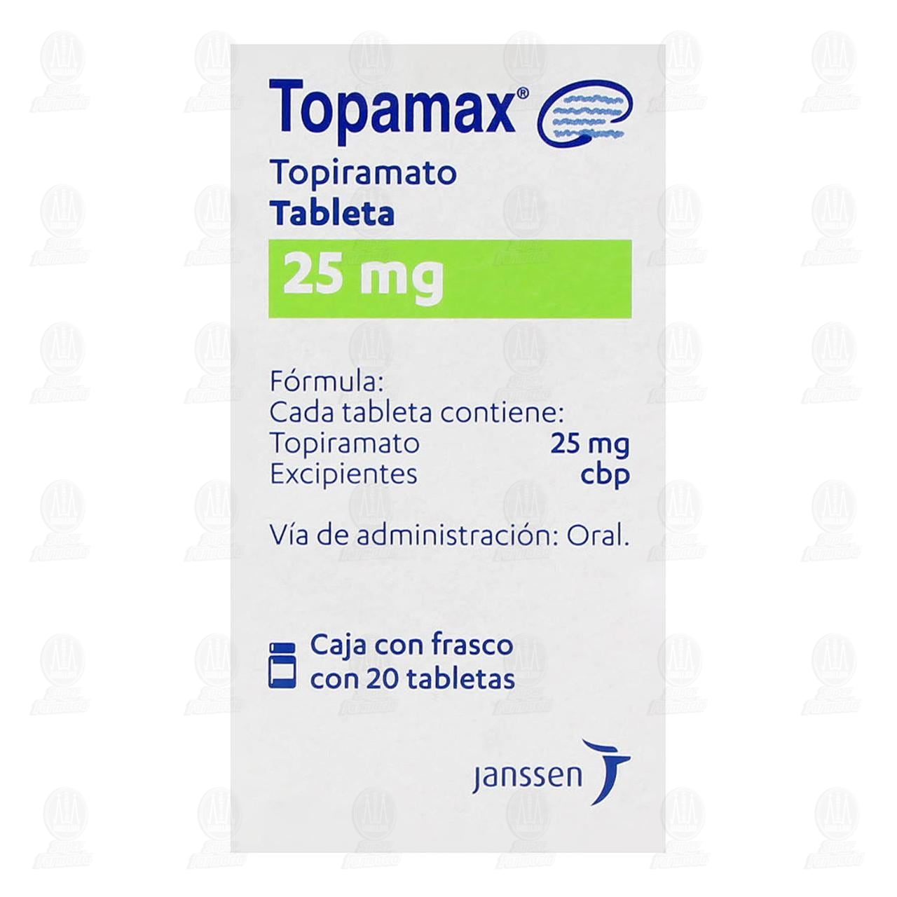 Topamax 25 mg, 20 Tabletas. image number 1