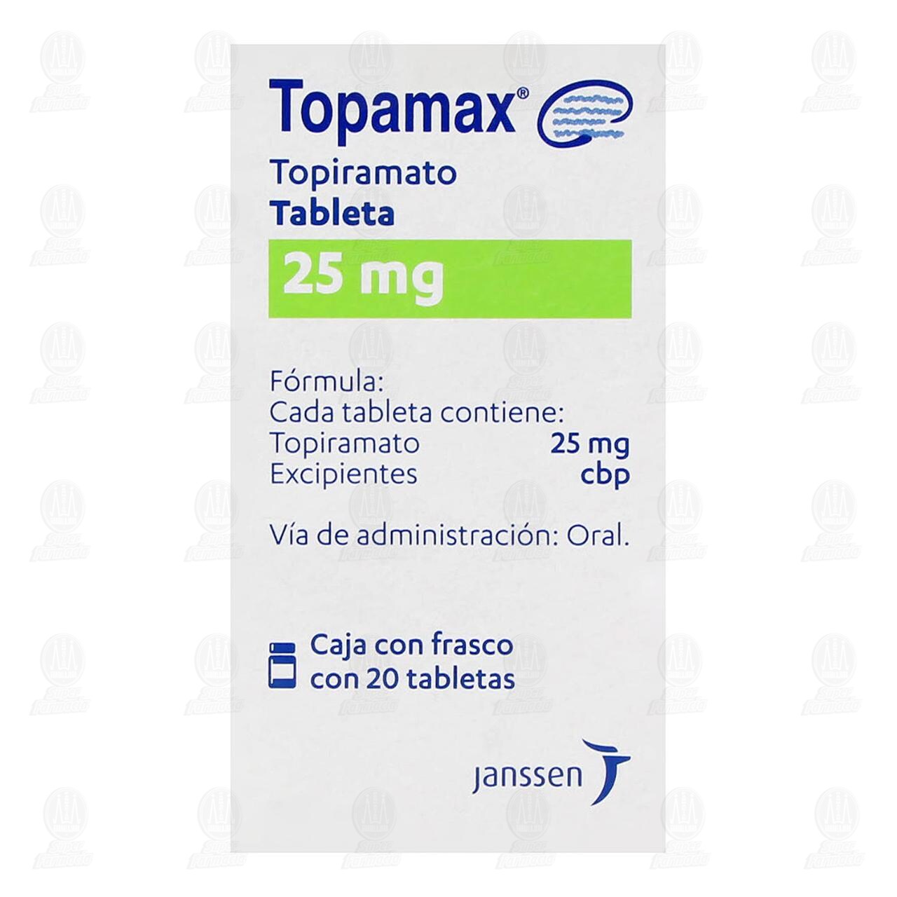 Topamax 25 mg, 20 Tabletas. image number 1
