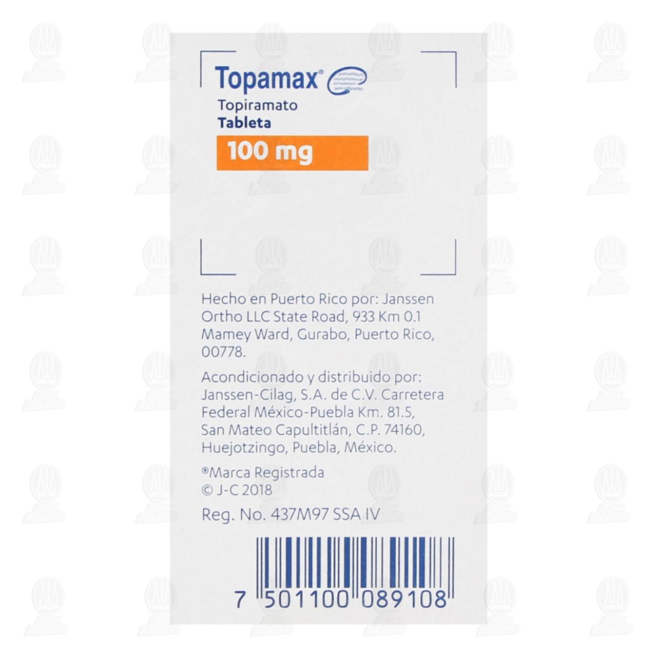 Topamax 100 mg, 20 Tabletas. image number 2